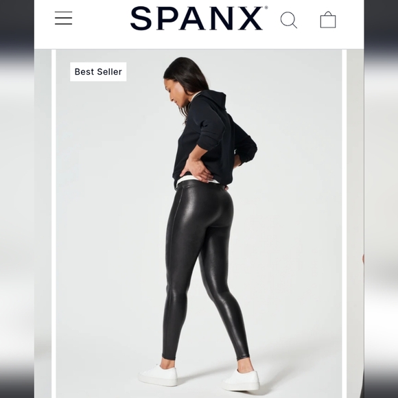 SPANX SPANXshape Black Faux Leather High Waisted Leggings Women's Size Small - Picture 13 of 15